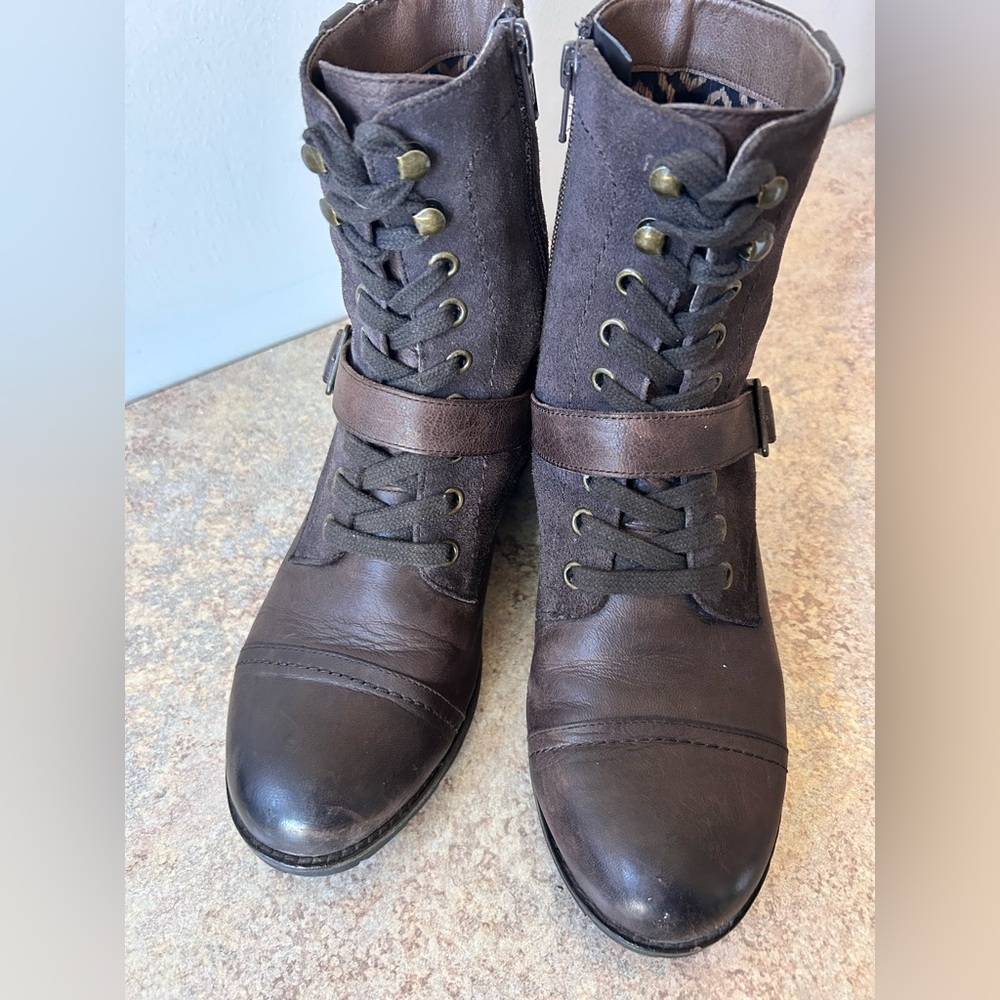Abeo Dayton Brown Leather Heeled Boots with inside zip size 7 - Picture 5 of 9